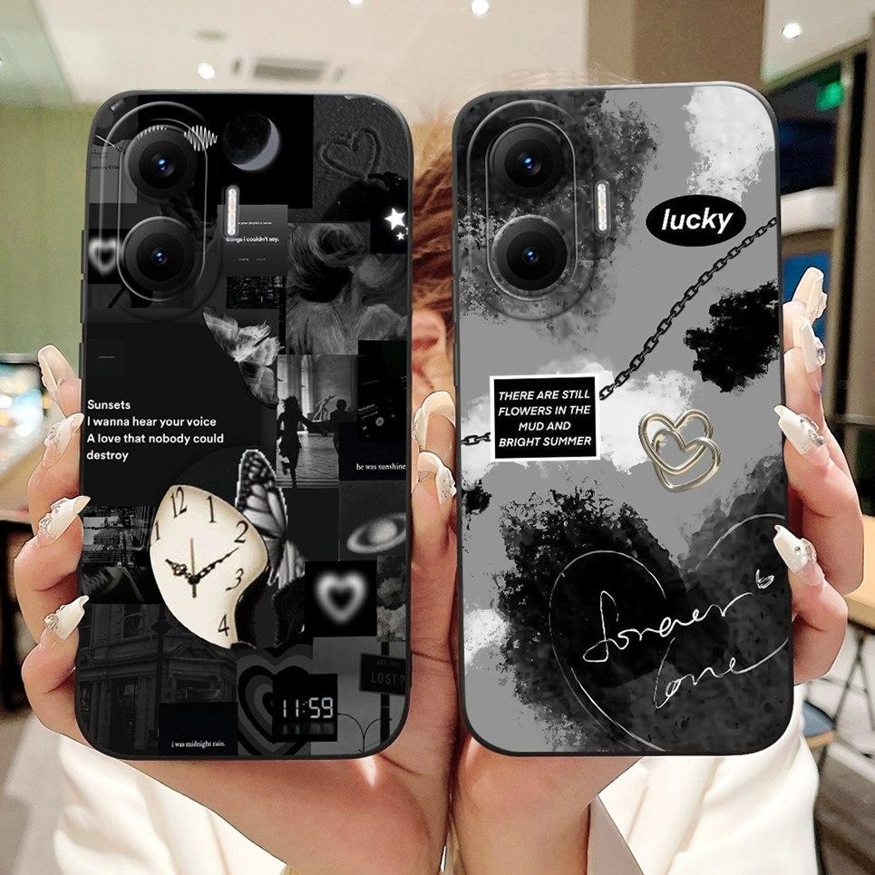 Ốp Điện Thoại Silicon Lỏng Thẩm Mỹ Đen Nighe Phong Cảnh Ốp Lưng Cho Xiaomi Redmi Turbo 4 Pro Turbo4 Vỏ Mềm Thời Trang Ốp Lưng