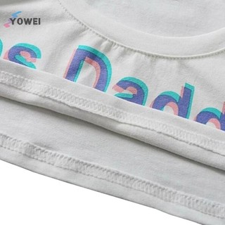 YOWEI Nữ In Chữ Tay Ngắn Yes Daddy Tay Ngắn Crop Running Áo VN