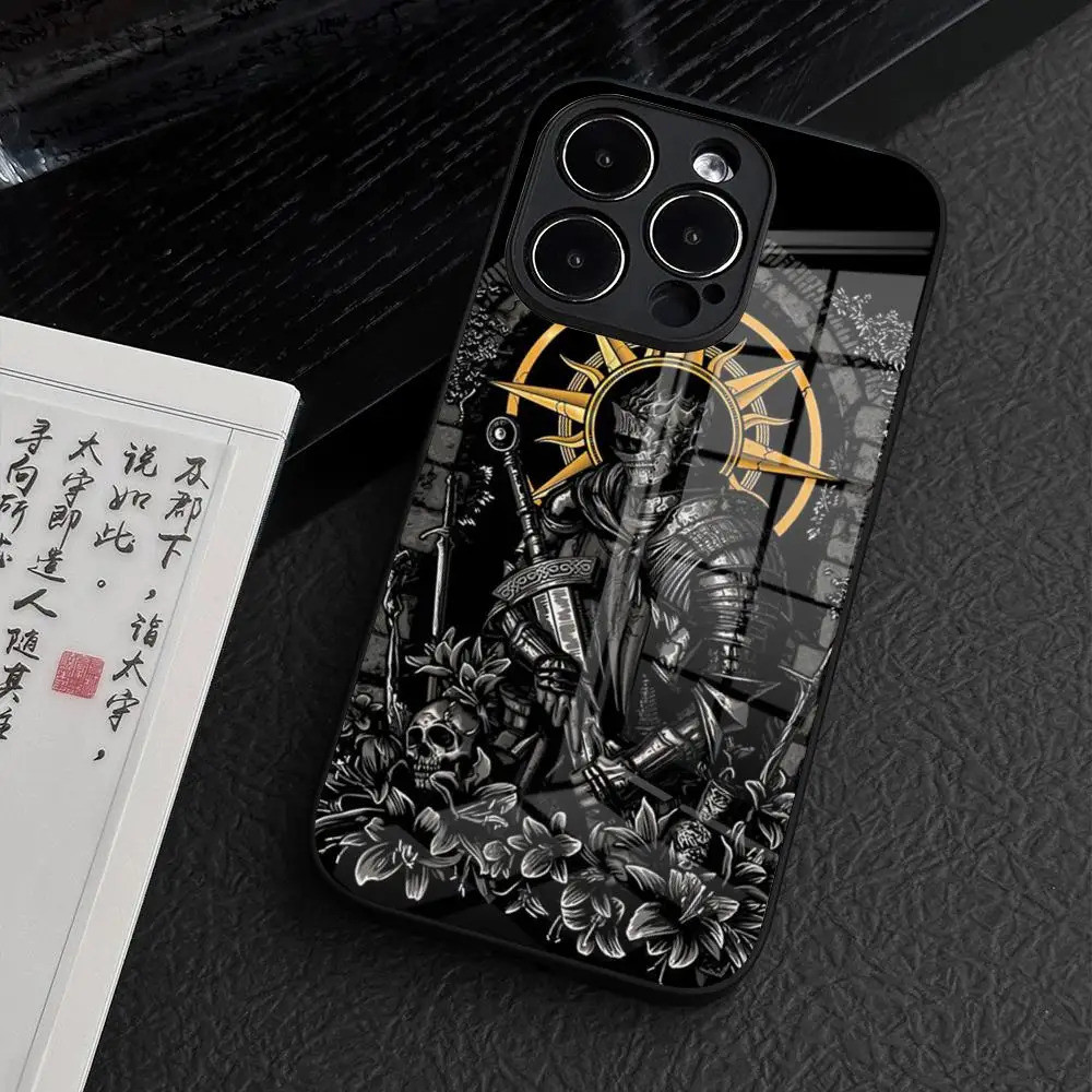 Ốp điện thoại BK-3 Game Dark Souls cho iPhone 17,15 Pro Max 14 Plus 12 Mini 11 13 14 Pro Max Vỏ kính sạc không dây