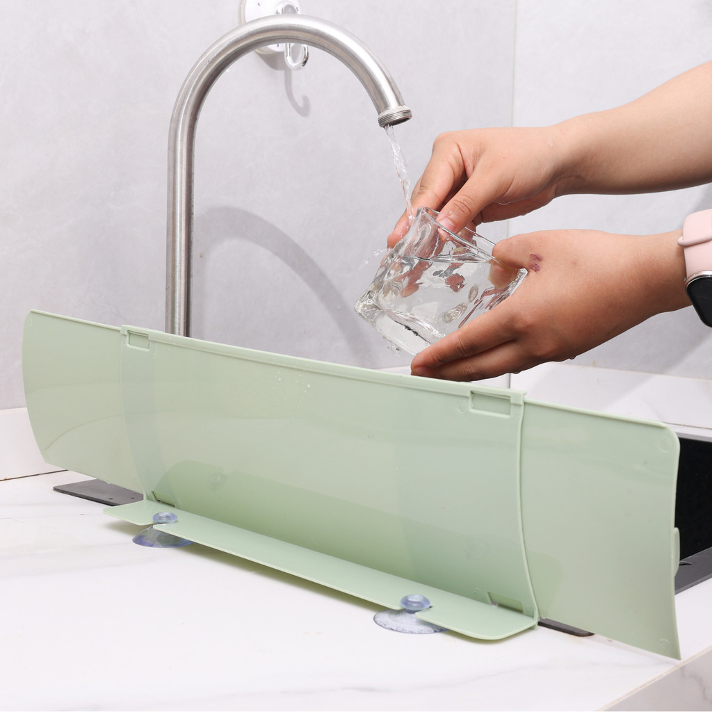 [H & L] Tấm bảo vệ nước bồn rửa có thể điều chỉnh 1 / 2 / 3 chiếc, Tấm bảo vệ phun nước PP được nâng cấp với 6 cốc hút, Rào chắn rửa chén để bảo vệ đồ ăn và mặt bàn
