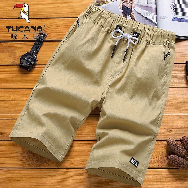 Quần short nam mùa hè 2025 retro mới lưng cao giảm béo co giãn thời trang dáng rộng giản dị quần short chân thẳng