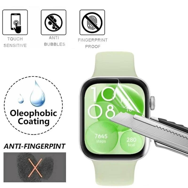 Huawei WatchFit Fit4 Fit2 FitMini 1-3 Cái 100D HD Phim Hydrogel Mềm Trong Suốt Cho Huawei Watch Fit 4 Pro Mini Mới Thanh Lịch 3 2 Chống Cháy Nổ Chống Ánh Sáng Xanh Bảo Vệ Màn Hình