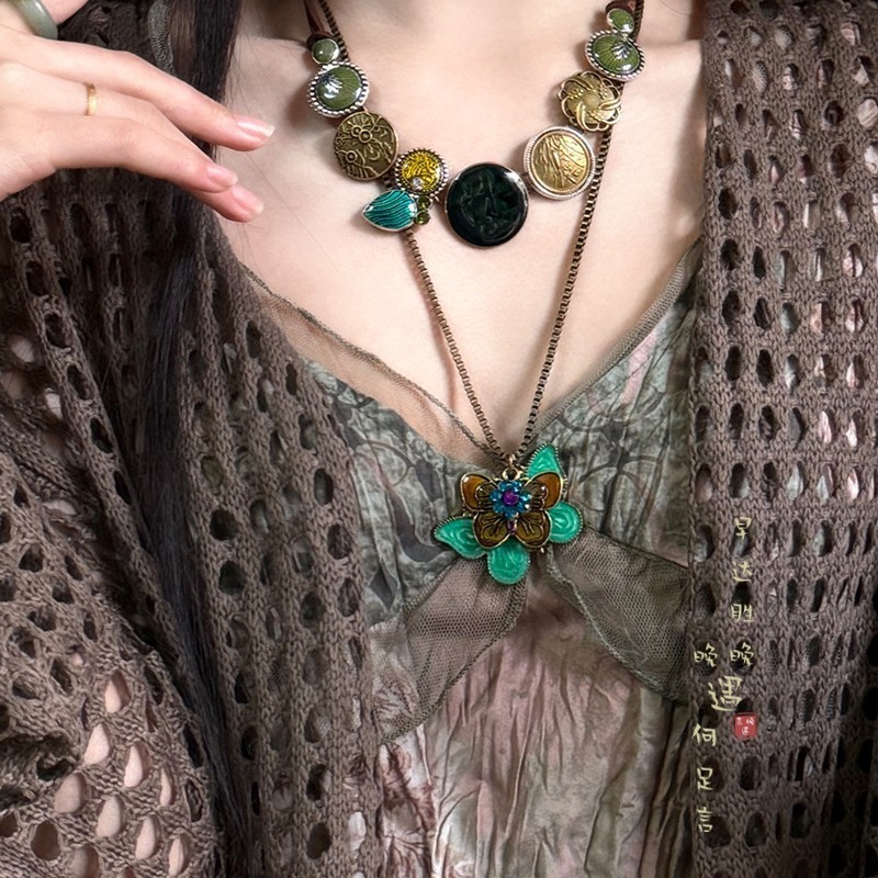 Dây sáp phong cách Boho bướm sao biển mặt dây chuyền vòng cổ retro dễ dàng phù hợp với vòng cổ dài phụ kiện thời trang dành cho nữ