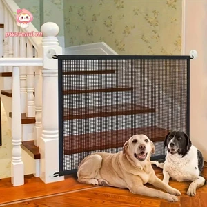 PWSSEND Hàng rào rào chắn, gấp có móc thú cưng cách ly, Cổng cầu thang lưới hình chữ nhật thoáng khí cho chó con mèo