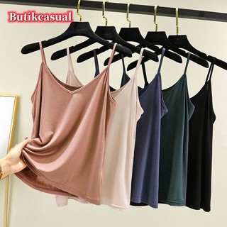 Phụ Nữ Cổ Chữ V Modal Camisoles Xuân Hè Áo Sơ Mi Mới Kích Thước Lớn Rời Mềm Trơn Áo vest M-2XL