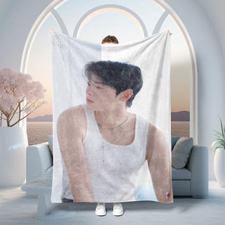 Chăn ngôi sao CHA EUN WOO Chăn Flannel in một mặt Chăn điều hòa không khí Hàng gia dụng