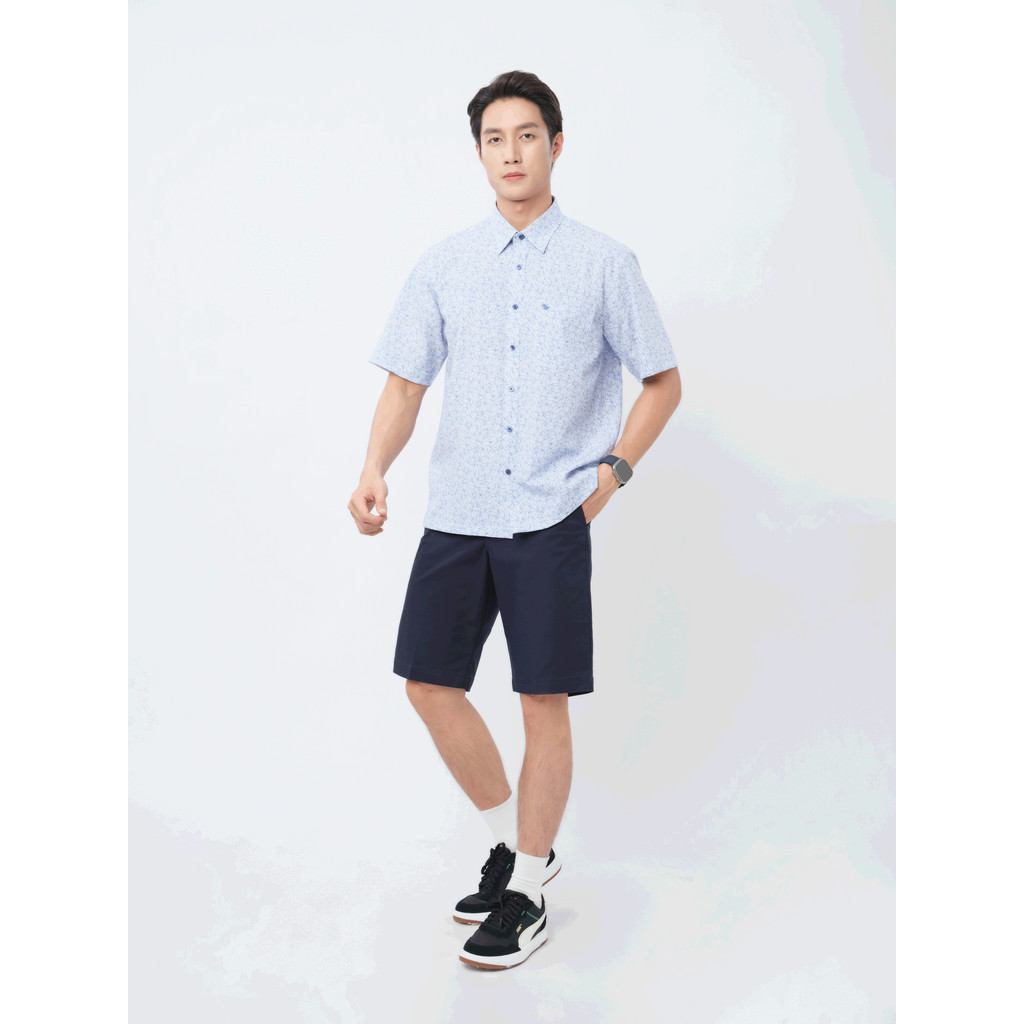 Sơ mi tay ngắn lai ngang VIETTIEN SMART CASUAL vải Bamboo phom REGULAR VT00000382
