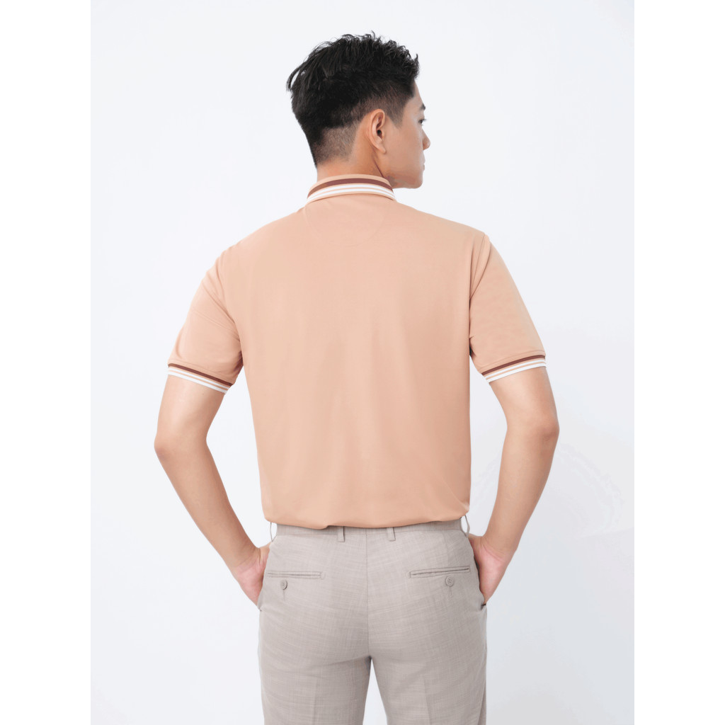 Áo thun Polo không túi VIETTIEN SMART CASUAL vải sợi Cà phê phom REGULAR FIT VT00000406