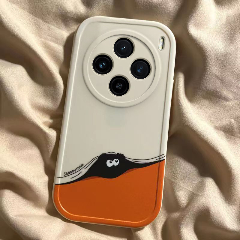 Tương thích với ốp điện thoại silicone Vivo X200, ốp mini chống sốc X200 Pro Peekaboo Coal Ball mới