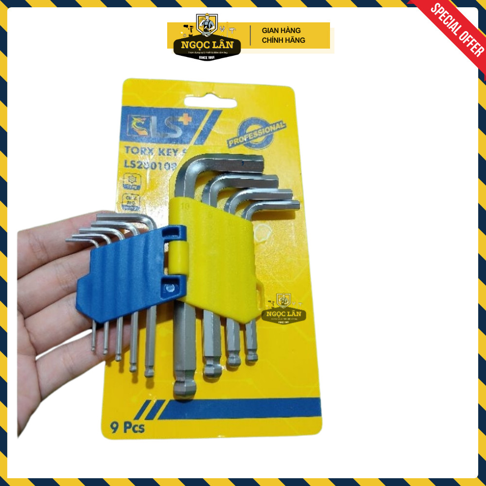 [Chính hãng] Bộ Lục Giác Bi Ngắn LS+ cao cấp chuẩn Thép CRV