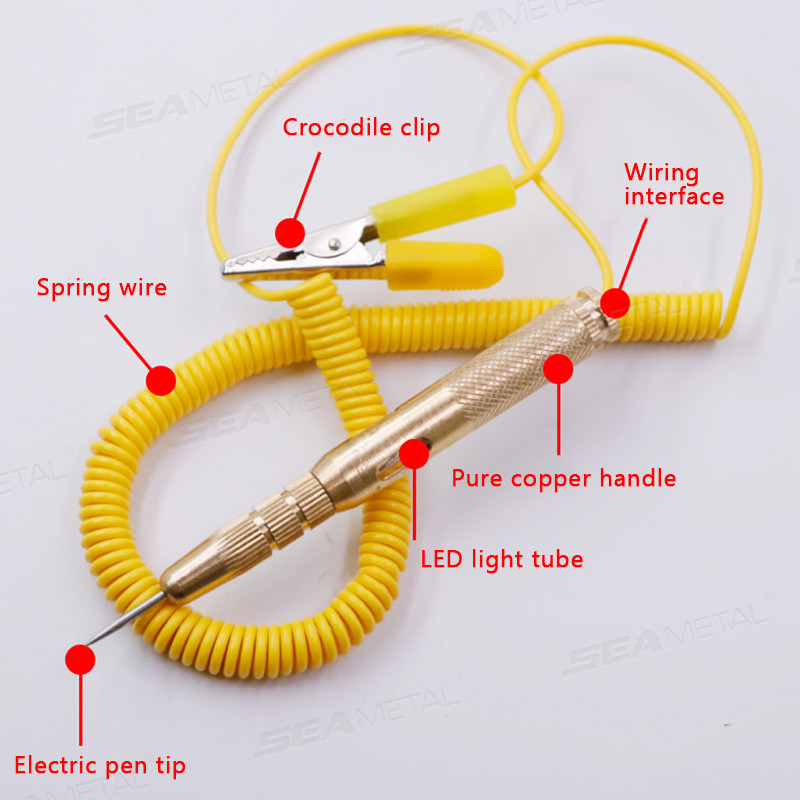 Dụng Cụ Chẩn Đoán DC 6V 12V 24V Đồng Tự Động Đèn Ô Tô Mạch Kiểm Tra Đèn Điện Áp Bút Kiểm Tra Máy Dò Hệ Thống Ánh Sáng Kiểm Tra