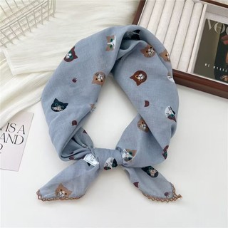 70cm Vải Lanh Cotton Nhỏ Vuông Khăn Lụa Nữ Nghệ Thuật Trang Trí Khăn Phong Cách Tươi Cổ Khăn Cho Bé Gái Băng Đô Quấn Tóc Khăn Trùm Đầu Chống Nắng