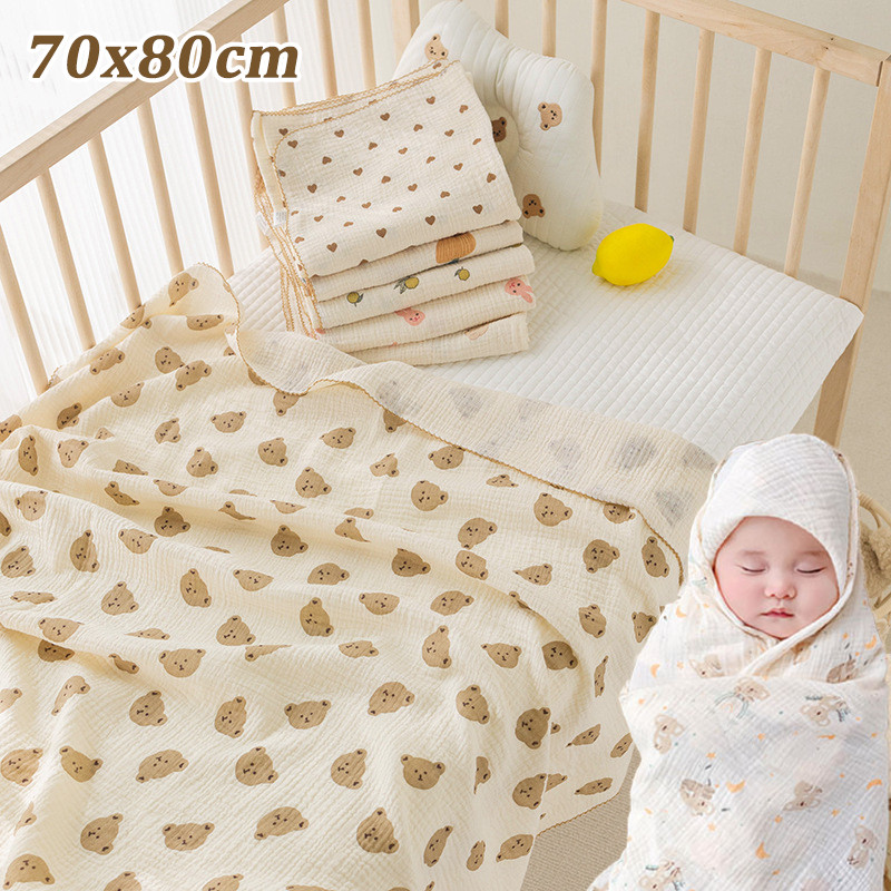 Khăn tắm sợi tre cho bé 2 lớp Muslin mềm mại,đa năng phong cách Hàn,mềm,thấm hút tốt,ko bụi vải (70x80cm)