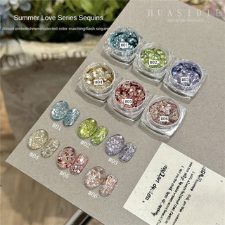 XEIJAYI Nghệ thuật móng tay 6PCS/1Set Bộ trang sức sequin lớn Chất liệu sequin siêu lấp lánh Trang trí móng tay Công cụ làm móng cho tiệm nail