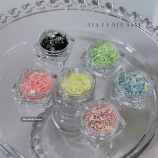 XEIJAYI Nghệ thuật móng tay 6PCS/1Set Bộ trang sức sequin lớn Chất liệu sequin siêu lấp lánh Trang trí móng tay Công cụ làm móng cho tiệm nail