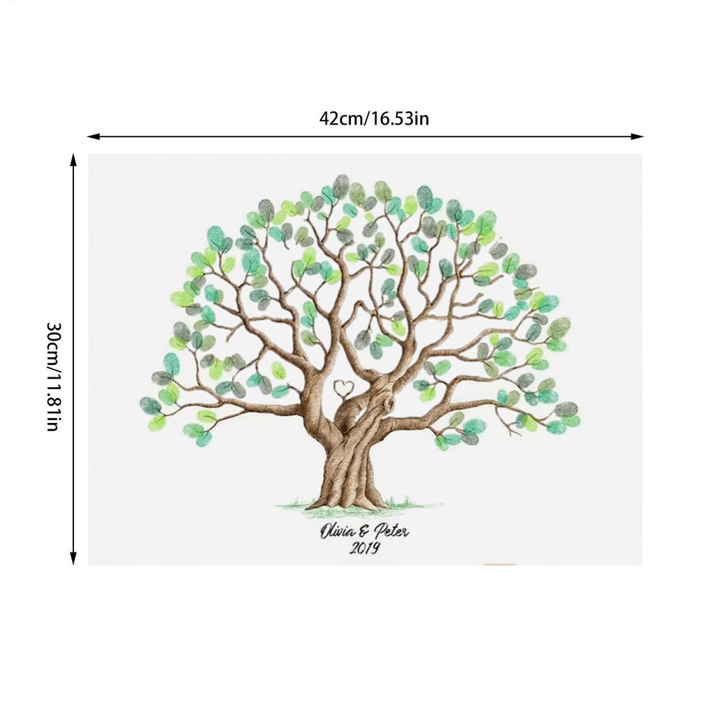 Fingerprint Tree Canvas Creative Guest Book Large Wedding Fingerprint Thumbprint Tree Family Signature Canvas gelhvn