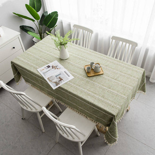Ins Cô Gái Trái Tim Vải Lanh Cotton Khăn Trải Bàn Nhỏ Tươi Vuông Tua Rua Khăn Trải Bàn Hình Chữ Nhật Học Sinh Vải