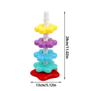 Tháp quay cầu vồng WEAVELYF, Đồ chơi giáo dục sớm Montessori Đồ chơi xếp hình xếp chồng lên nhau cho bé, Đồ chơi xếp chồng xoay tháp nhẫn Trẻ em phát triển kỹ năng vận động