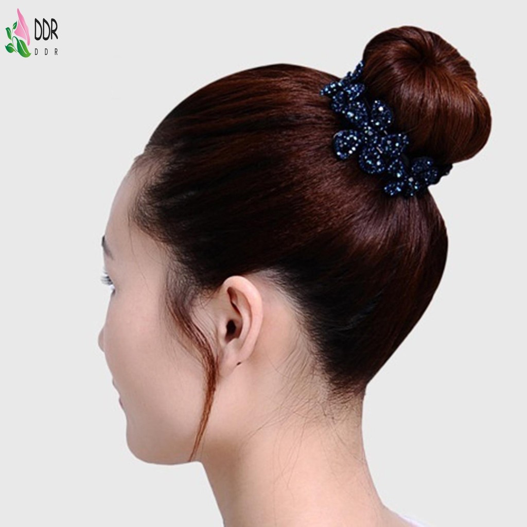 Bling Bun Kẹp Với Kim Cương Giả Trang Trí Tổ Barrettes Phụ Kiện Tóc Cho Nữ và Bé Gái Sử Dụng Hàng Ngày