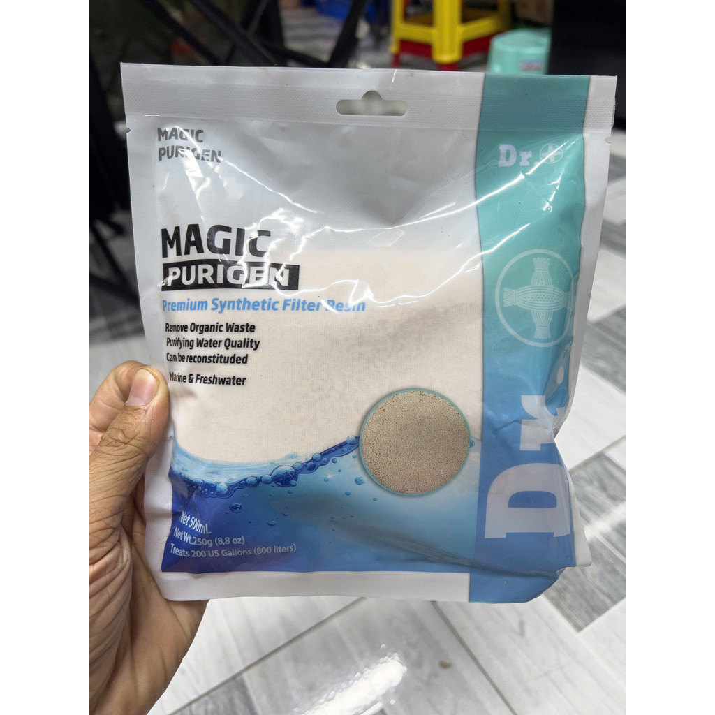 Gói 250gram Vật liệu lọc Purigen Magic Dr+ - Làm trong nước siêu tốc và hấp thụ độc tố bể cá
