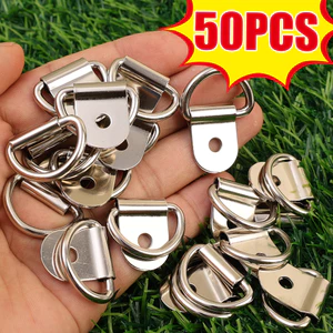 Móc xe hạng nặng Nhẫn gắn sắt chống gỉ | Thiết kế hình chữ D cho quần áo buộc dây / tổ chức hàng hóa, 10-50 CÁI Phụ kiện ô tô cấp thương mại