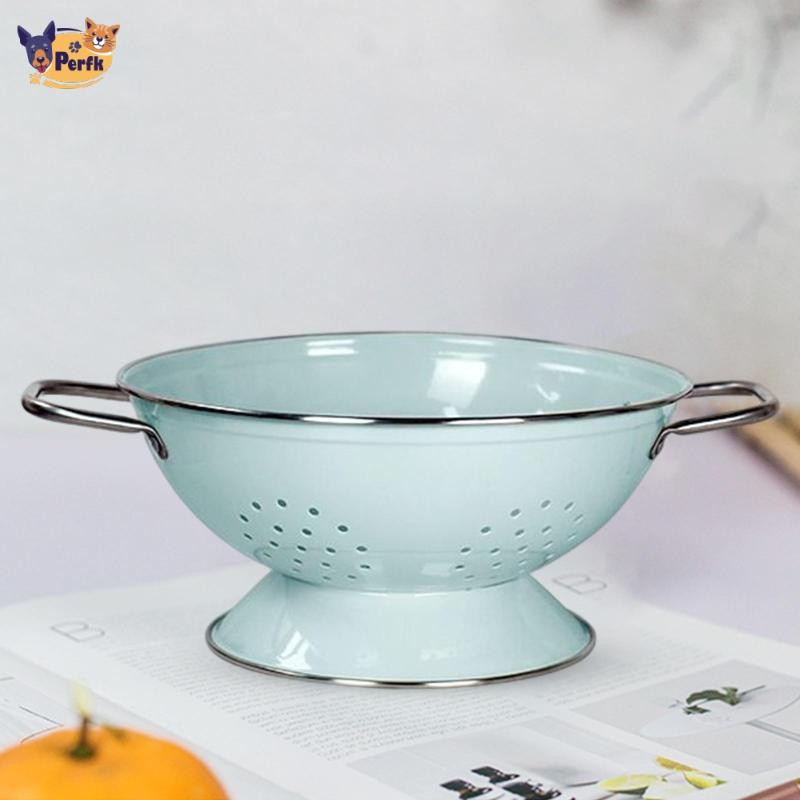 Bát thoát nước giỏ đựng trái cây tráng men đa năng cho trái cây Veggies