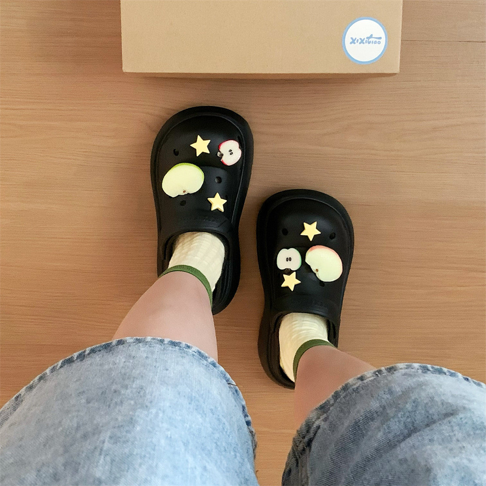 XIXITIAO Dép Sandal Dễ Thương EVA Đế Dày Tăng Chiều Cao Nữ Mùa Hè Đi Biển Dép