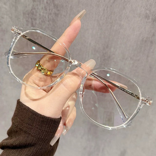 Phiên bản Hàn Quốc kính siêu nhẹ dành cho nữ lão thị mới màu nâu lạnh, kính đọc sách khung lớn trơn chống xanh độ phân giải cao