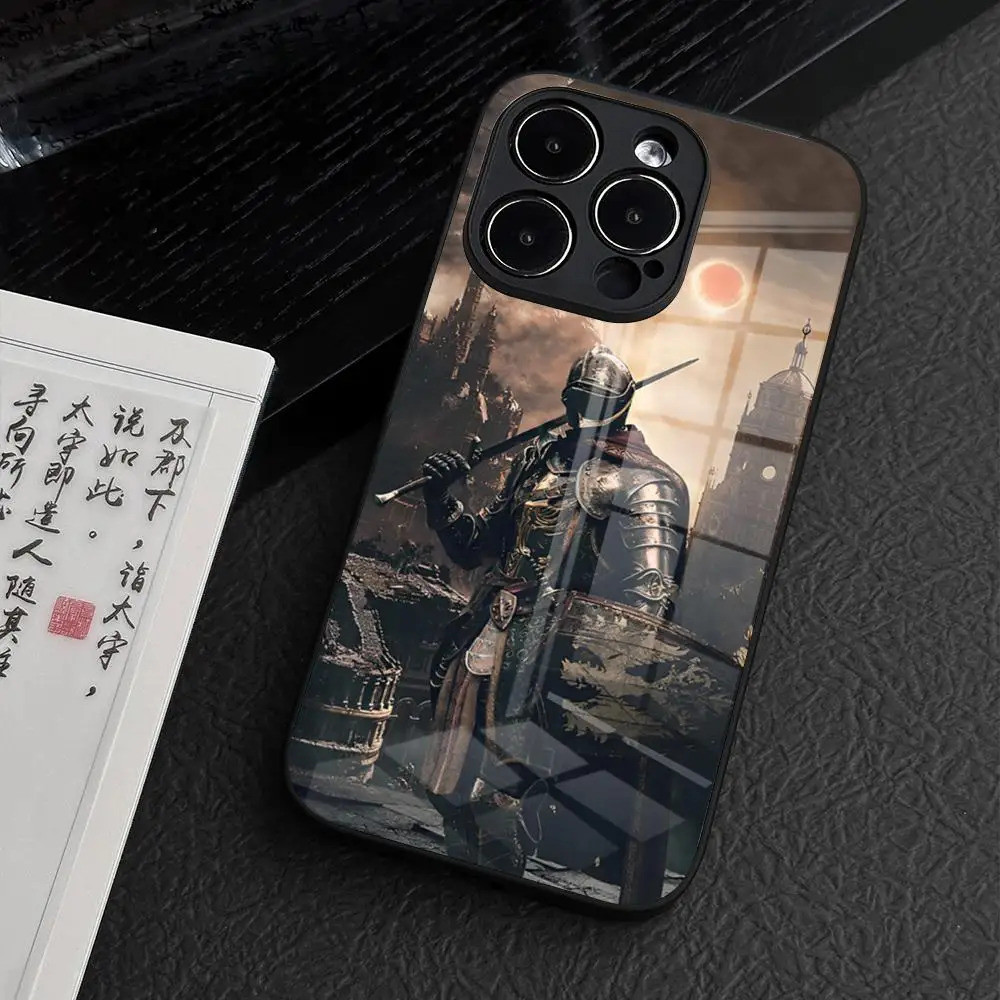 Ốp điện thoại BK-3 Game Dark Souls cho iPhone 17,15 Pro Max 14 Plus 12 Mini 11 13 14 Pro Max Vỏ kính sạc không dây
