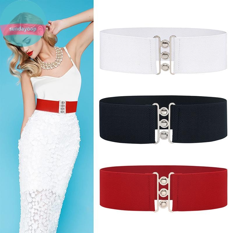 Sund Dây Co Giãn Rộng 5cm Thắt Lưng Co Giãn Eo Rộng Vintage Co Giãn Cinch Có Khóa Thắt Lưng Dây Thắt Lưng Cho Nữ VN
