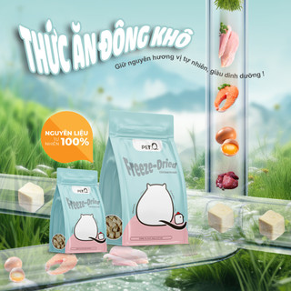 Thức ăn đông khô cho chó mèo PetQ, Snack sấy chất lượng cao, thức ăn  dinh dưỡng cho chó mèo