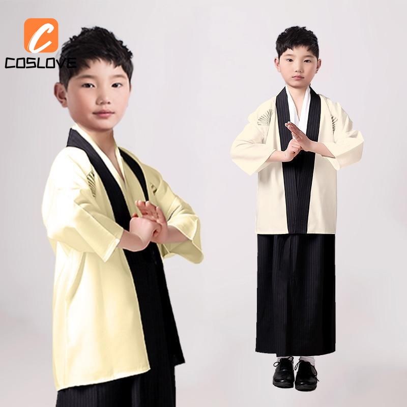 Nhật Bản Kimono Cosplay Quần Áo Trọn Bộ Trang Phục Trang Phục Cho Trẻ Em Bé Trai Samurai Hàng Ngày Áo Cosplay Kimono Đảng Trang Phục