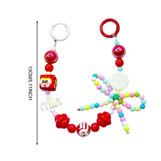 Hạt Nhiều Màu Sắc Móc Khóa Đồ Trang Trí Không Dễ Phá Vỡ Dazzling Túi Quyến Rũ Cho Bé Gái Bé Trai Nữ Nam Quà Tặng