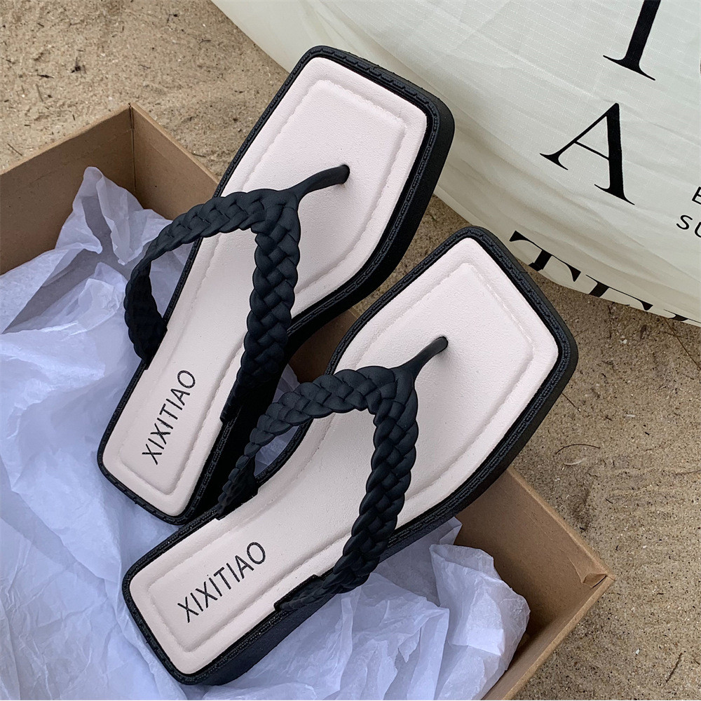 XIXITIAO Flip-Flops Mùa Hè 2025 Phong Cách Mới Xoắn Braid Dép Thời Trang Nữ