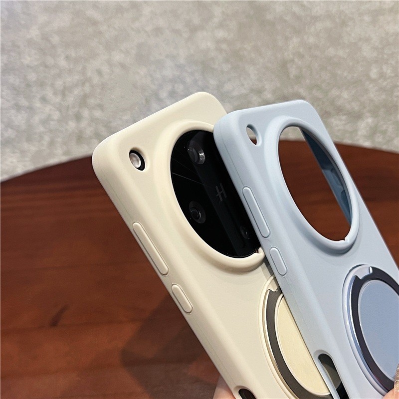 Dành Cho OPPO Find X8 Ultra Vỏ Sang Trọng Cảm Giác Da Xoay 360o Giá Đỡ Vòng Từ Tính Thật Chất Lỏng Silicon Cao Su Điện Thoại Cho OPPO Find X8 Pro X8S X8Ultra FindX8