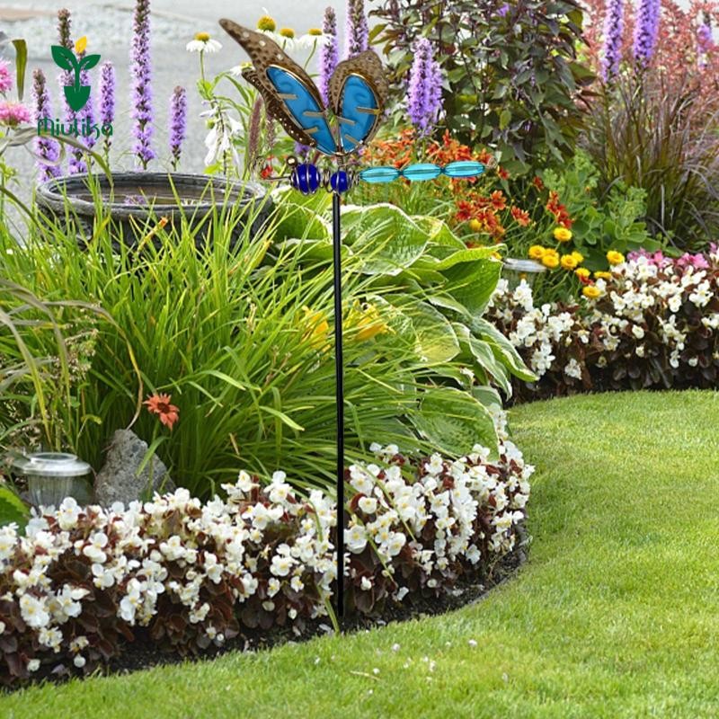 Miulika Chuồn Chuồn Vườn Cổ Phần Trang Trí Sân Vườn Trong Bóng Tối Mộc Mạc Kim Loại Sân Nghệ Thuật Cho Người Trồng Chậu Hoa Hàng Rào Sân Con Đường