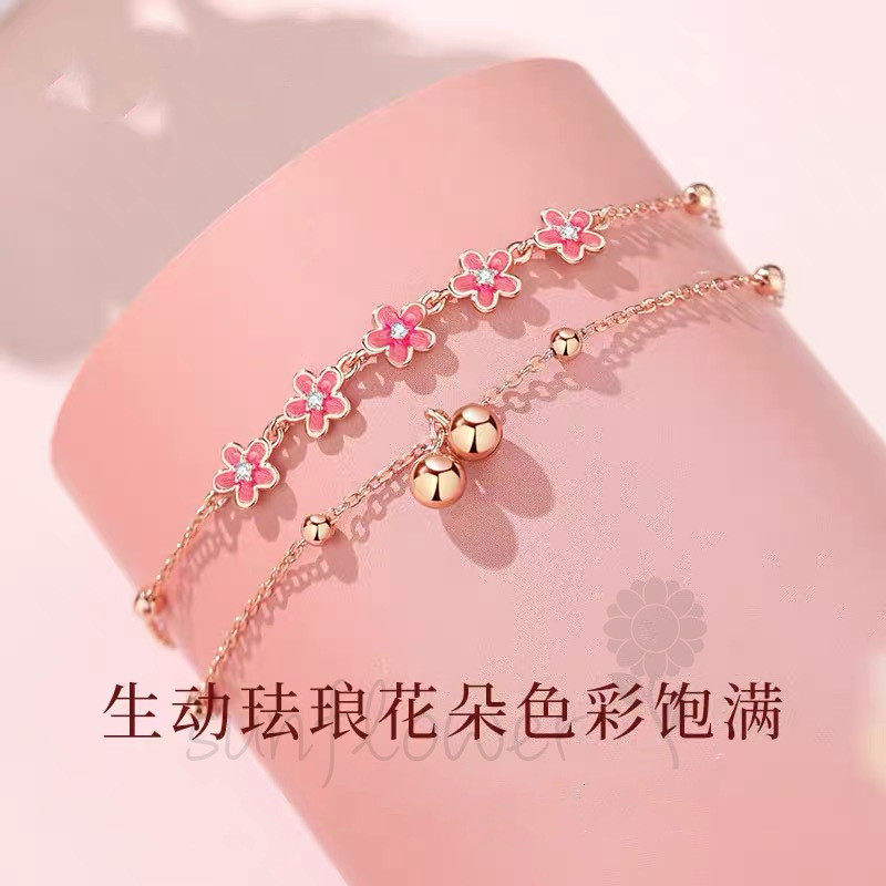 Hoa Đào Chuông Vòng Chân Nữ Chân Dây Xích Chân Chân Dây Chân Chuông Cung Điện Ngày Lễ Tình Nhân Quà Tặng Sinh Nhật Cho Bạn Gái
