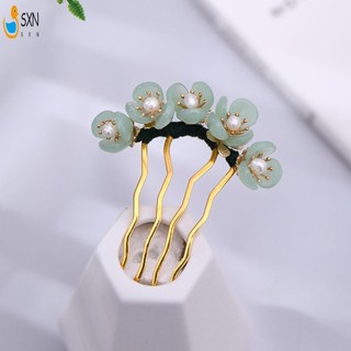 Kẹp tóc ngọc trai hoa thanh lịch Nữ hấp dẫn Chignon Retro Kẹp tóc cho màn trình diễn sân khấu Cosplay