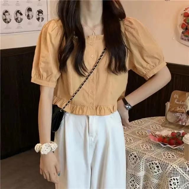 Áo sơ mi ngắn tay xù thời trang mới mùa hè 2025 dành cho nữ