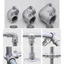 Đầu nối lắp ống GAVESTO, Chốt khung khuỷu tay 1\ 2 '' / 3\ 4 ", Ống nối ống tròn bằng thép hợp kim nhôm góc