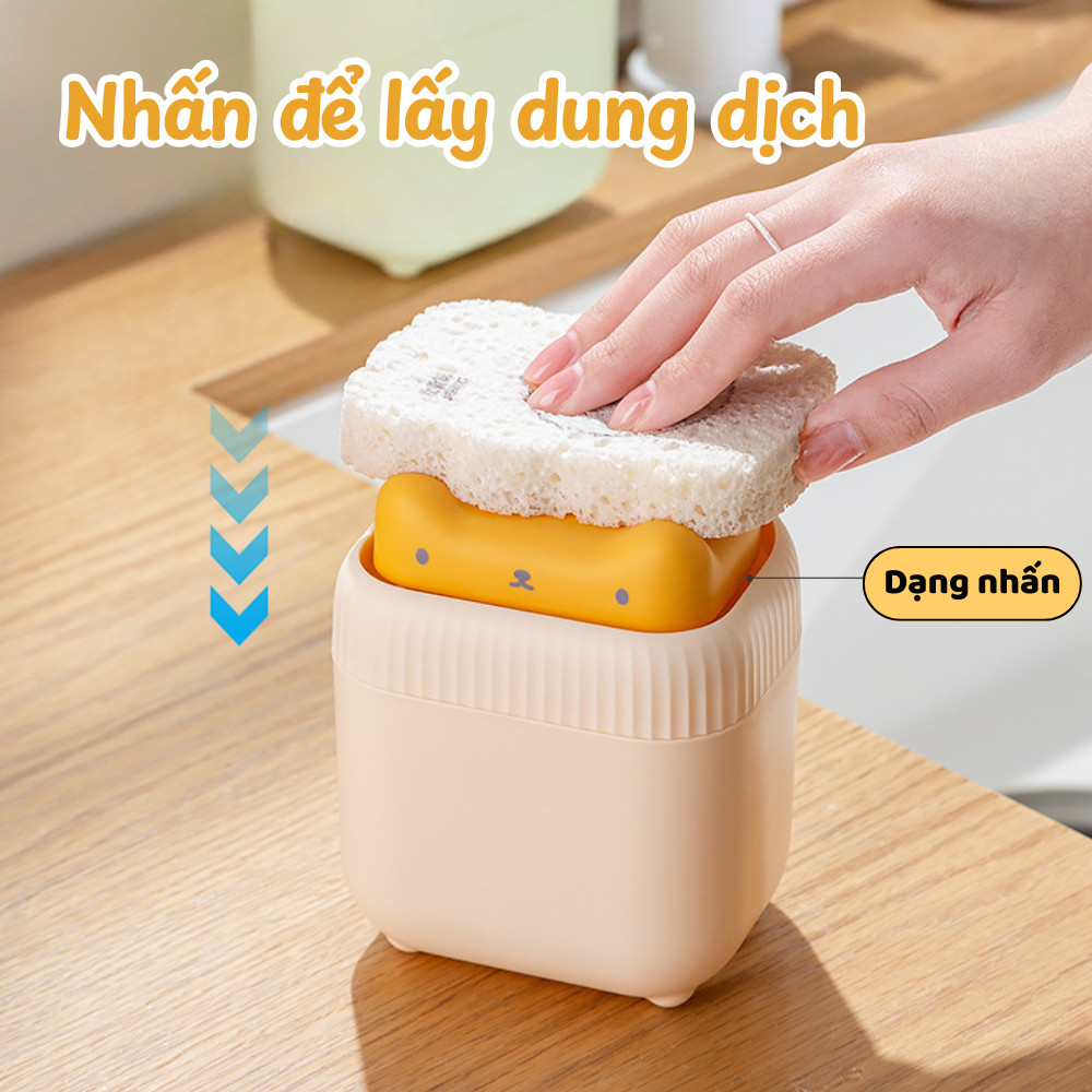Hộp Đựng Nước Rửa Chén Bát Mèo Con Dạng Nhấn Tiện Lợi - Nhả Nước Rửa Bát Tự Động, Bình Chiết Nước Rửa Tay