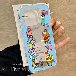 Ins Phim Hoạt Hình Dễ Thương SpongeBob SquarePants Xanh Hàn Quốc Lấp Lánh Bling Vỏ Cho iPhone 11 16 16E 15 14 13 12 Pro Xs Max XR X 7 8 Plus SE Vỏ Điện Thoại TPU Mềm Vỏ Bảo Vệ Vỏ Trong Suốt