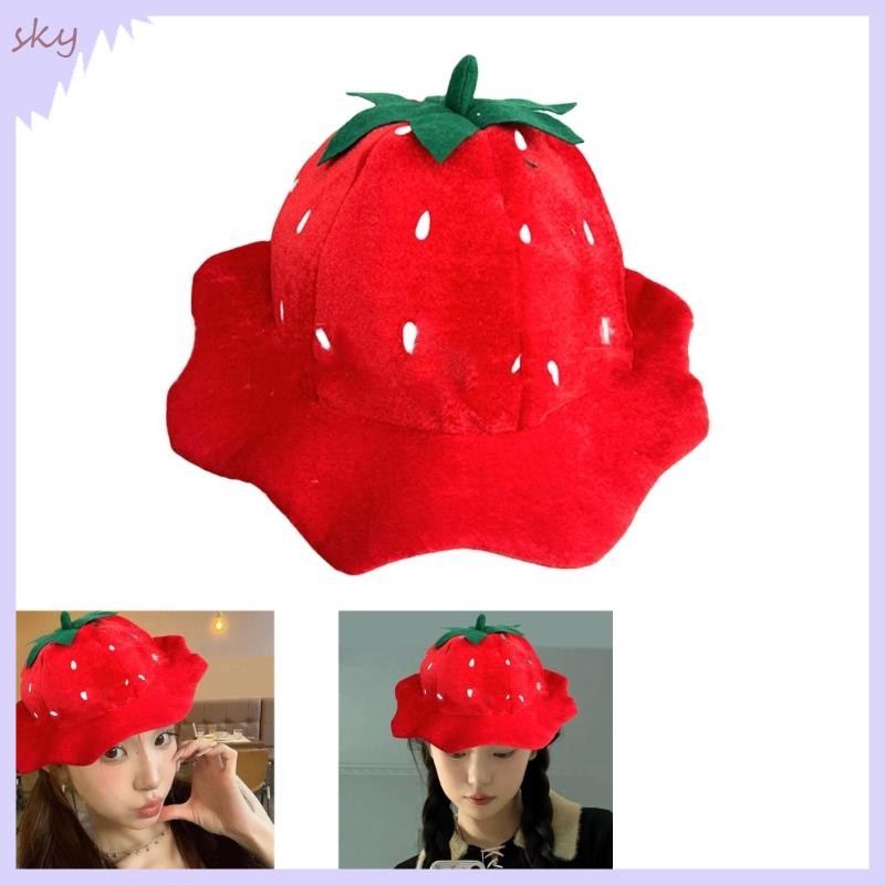 Bầu Trời Trái Cây Dâu Đầu Mũ Mũ Mũ Mũ Hóa Trang Cosplay Đạo Cụ Ảnh