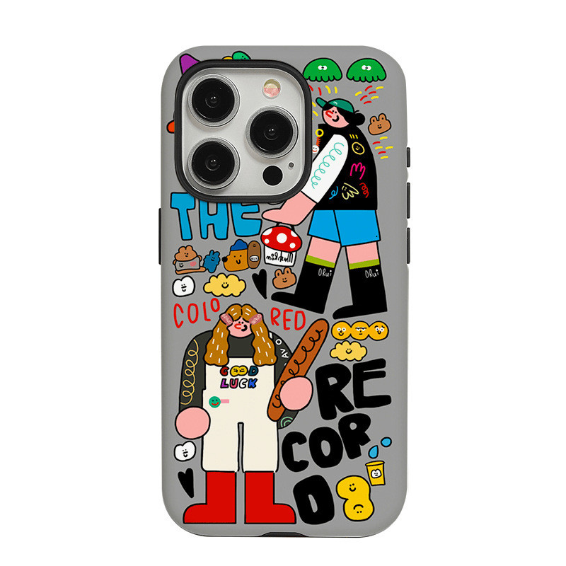 Ốp Điện Thoại IPhone 16 Vỏ Bảo Vệ Phim Hàn Quốc Chính Hãng Cô Gái 15 promax Graffiti Phong Cách Đơn Giản 14 Pro Thân Thiện Với Da Chống Sốc Bảo Vệ Toàn Diện