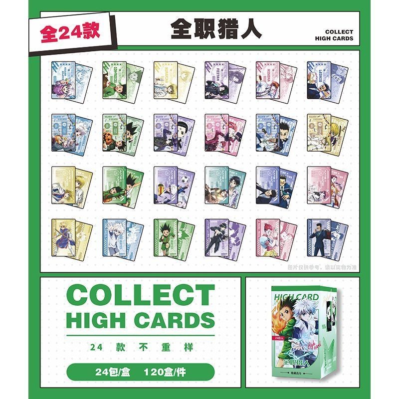 Hunter × Hunter Blind Box Cards 24 gói mỗi hộp, Thẻ Anime sưu tập hai mặt (8.5 × 5.4 cm)