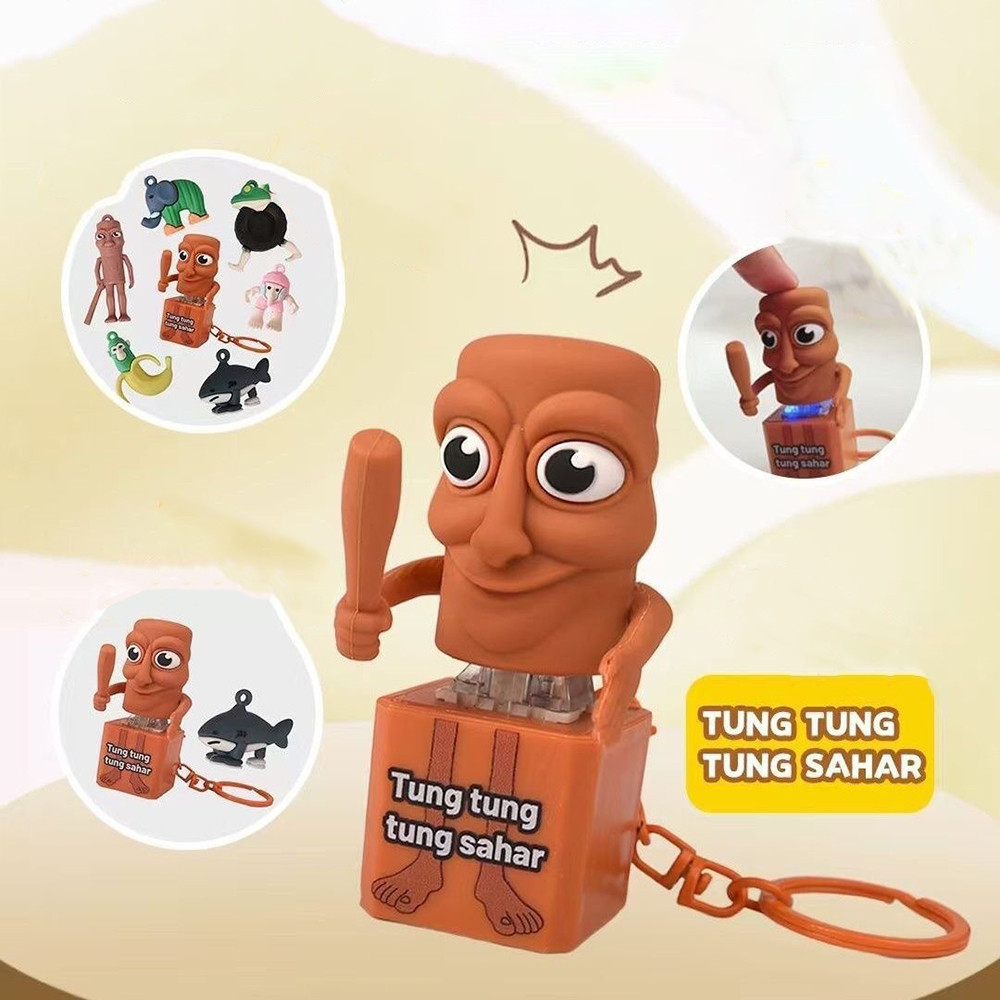 Tralalero Tralala Tung Tung Tung Sahur Móc Khóa Có Túi Âm Thanh Mặt Dây Chuyền Trẻ Em Ngộ nghĩnh Giảm Căng Thẳng Đồ Chơi