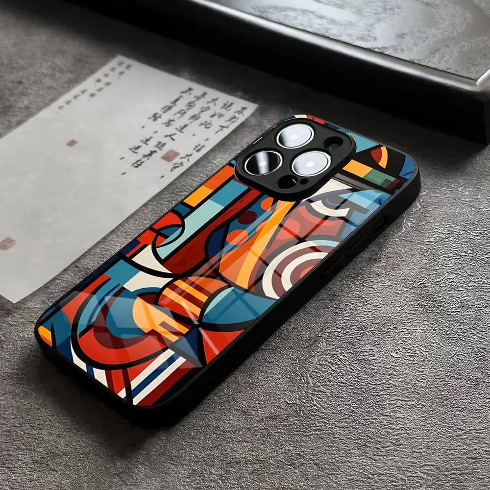 BK-2 Nghệ Thuật Pablo Picasso Lập Thể Ốp lưng IPhone 17,15 Pro Max 14 Pro 12 11 13 Mini X XR XS 16 Plus SE Ốp Lưng Kính Cường Lực
