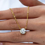 [Đính kèm chứng chỉ GRA] Vòng cổ moissanite chính hãng 0,5-2CT, mặt dây chuyền vòng cổ nữ mạ vàng bốn móng vuốt thời trang S925 bạc nguyên chất 18K — ảnh 4