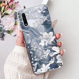 Dành Cho Oppo A31 (2020) / A8 (2019) Vỏ Điện Thoại Mèo Hoa Thanh Lịch Oppo A31 A8 CPH2015 Vỏ TPU Silicon Mềm
