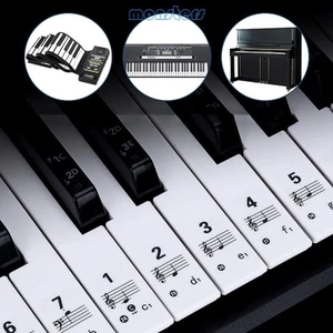Miếng Dán Đàn Piano Màu Mon Cho 54 61 88 Phím Phím Ghi Chú Nhãn Dành Cho Người Mới Bắt Đầu Trong Suốt Và Có Thể Tháo Rời